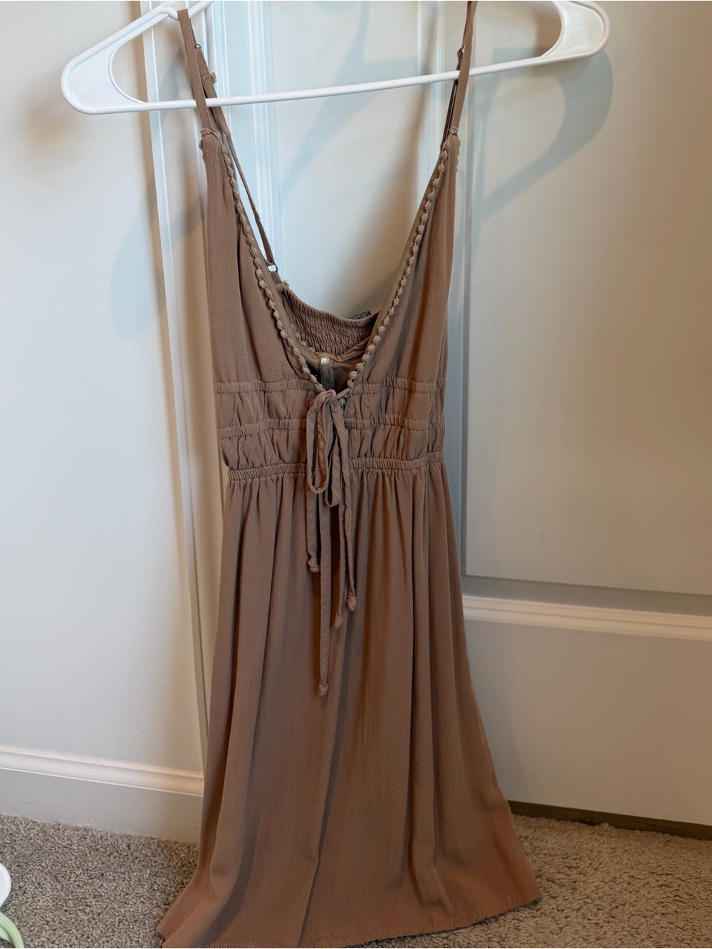 wild fable Taupe Mini Dress with Tie Front